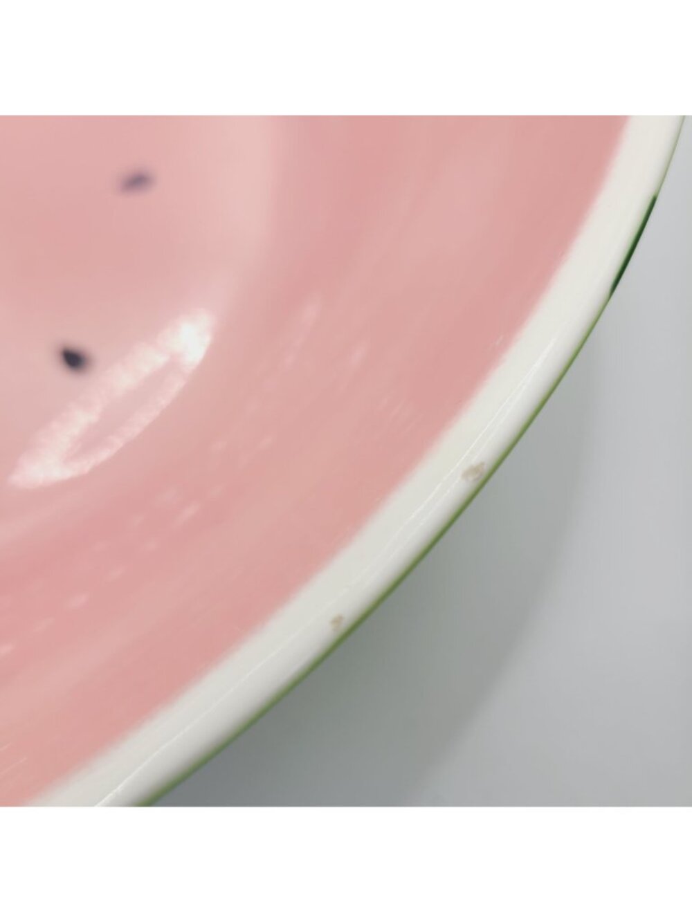Vtg Watermelon-Inspired Ceramic Bowl Pink Green 11" Fruit-Themed Kitchenware - Picture 9 of 12